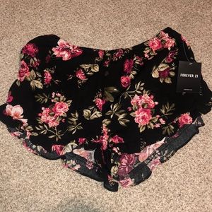 NWT Black Floral Shorts